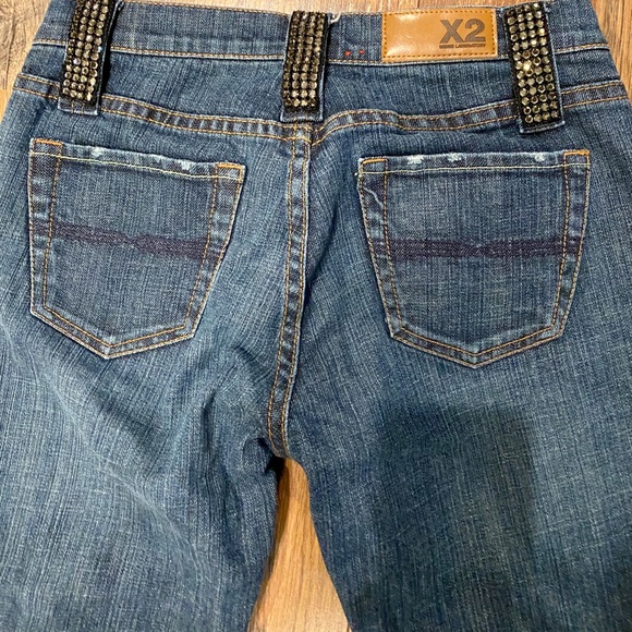 X2 DENIM Laboratory 2076 Rhinestone Cuffed Capris - Picture 6 of 6
